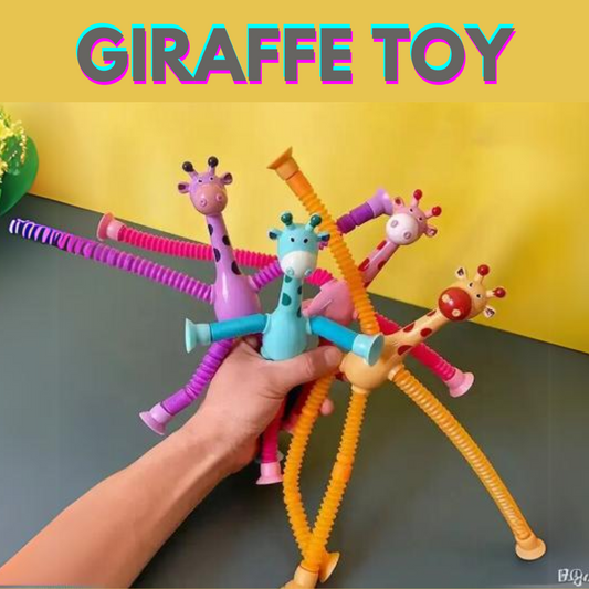Telescopic Suction Giraffe Toy with LED Lights