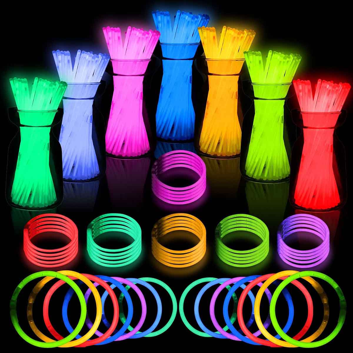 25 Pcs Glow Sticks - Glow In The Dark Fun Party Glowing Toys for Kids