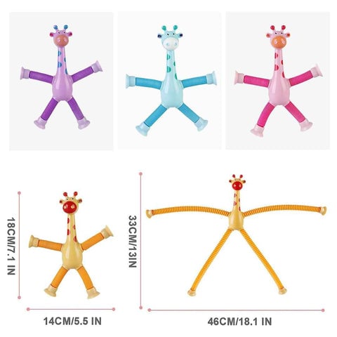 Telescopic Suction Giraffe Toy with LED Lights