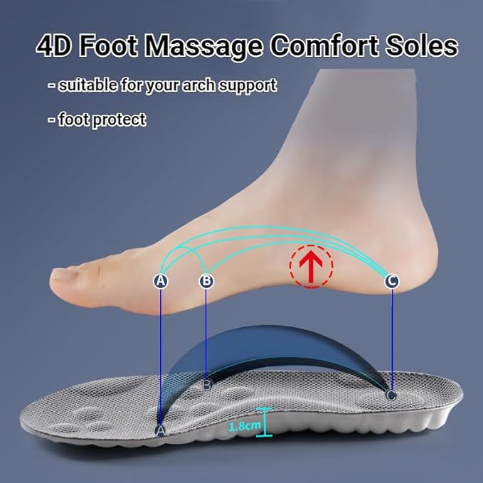 4d Insoles Massage Super Soft Sports Shoes