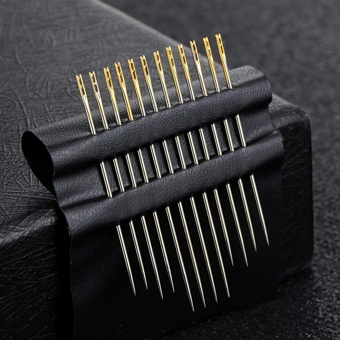 Self Threading Needles with Beautiful Wooden Box Case ( Imported Quality )