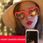 Love Heart Shaped Effects Glasses Watch The Lights Change to Heart Shape At Night Diffraction Glasses Women Fashion Sunglasses